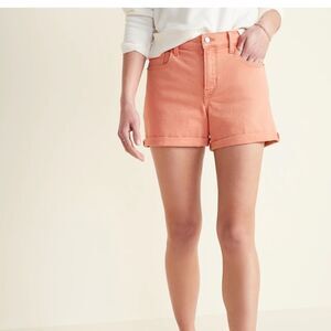 Coral Orange Cuffed Shorts 8